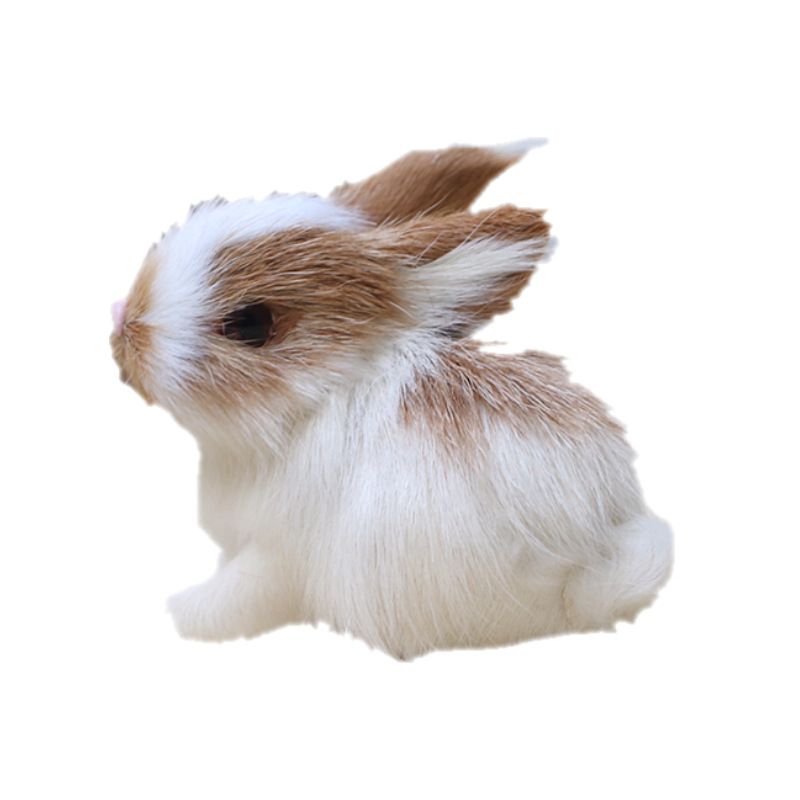 Set of 4 mini plush rabbits, realistic and cute, perfect for pretend play, as Easter bunny figures or birthday gifts.