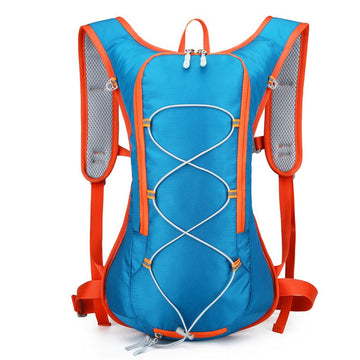 Lightweight blue cycling backpack for kids with 2L hydration bladder, suitable for hiking and outdoor adventures.