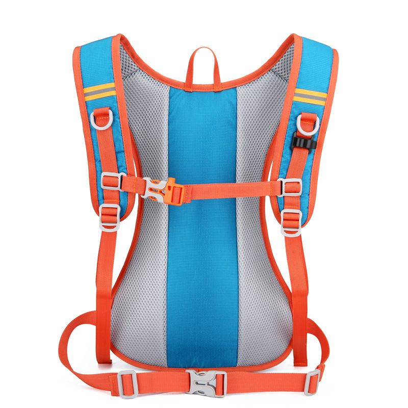 Blue lightweight cycling and hiking backpack for kids with 2L hydration bladder from Everything Baby, designed for outdoor adventures.