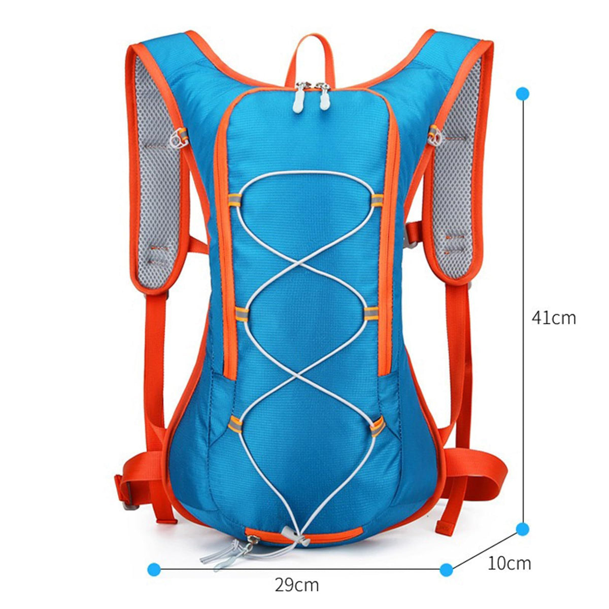 Lightweight blue cycling backpack for kids with 2L hydration bladder, suitable for hiking and mountaineering, by Everything Baby.