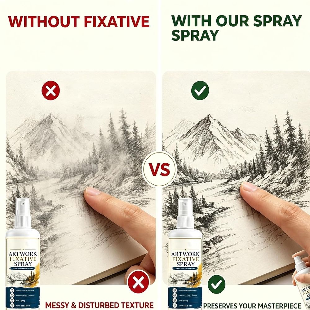 Fast drying fixative spray for artwork, 4.06 oz, ideal for charcoal, pastel, and sketching, by Everything Baby.