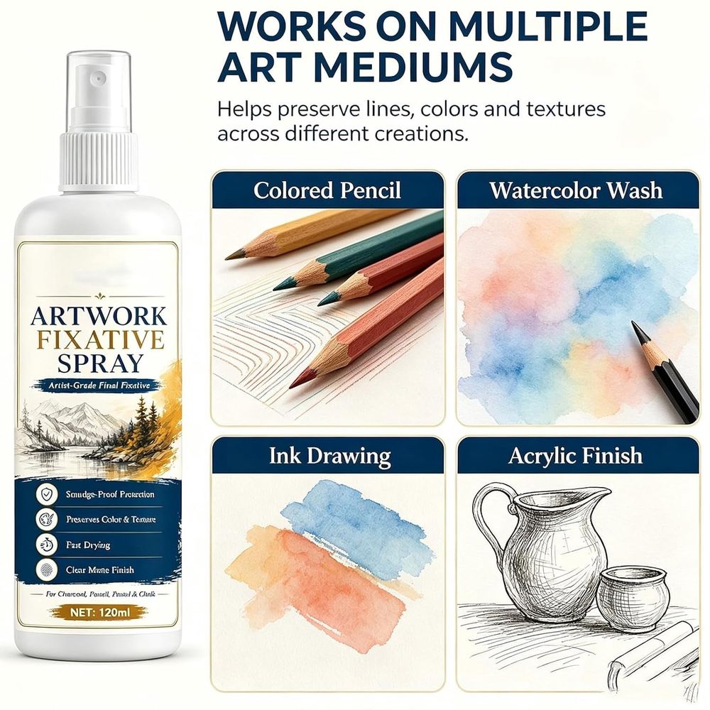 Fast drying fixative spray for artwork, suitable for charcoal, pastel, and sketches, from Everything Baby, 4.06 oz.