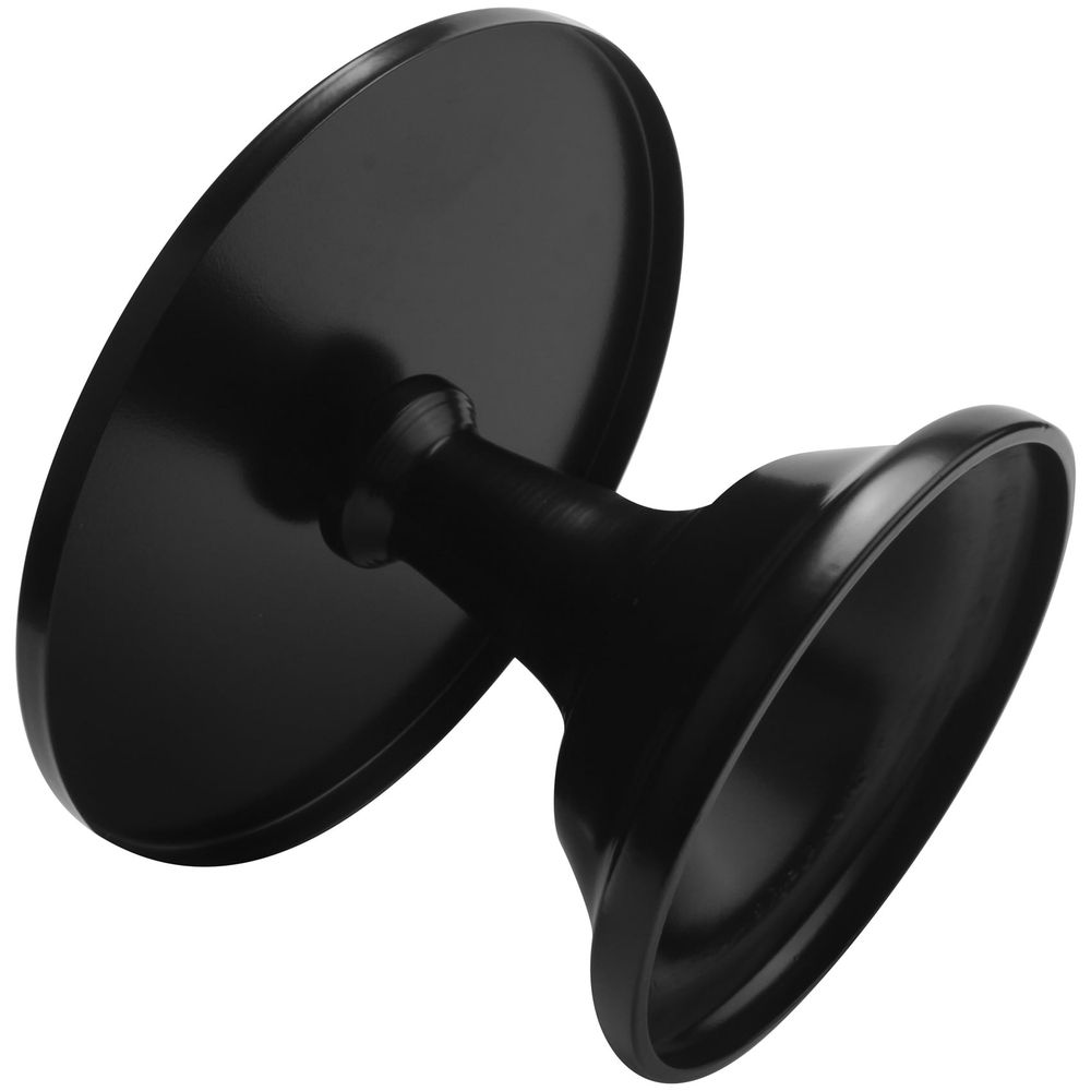 Black metal iron round cake stand with pedestal for desserts, suitable for outdoor play or display.