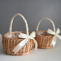 Woven flower basket by Everything Baby, 19cm wicker basket with colorful flowers, suitable for baby and kids outdoor play and gift use.