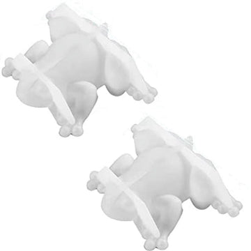 Two frog-shaped resin molds for epoxy casting, cute 3D animal silicone molds suitable for baby and kids nursing projects.