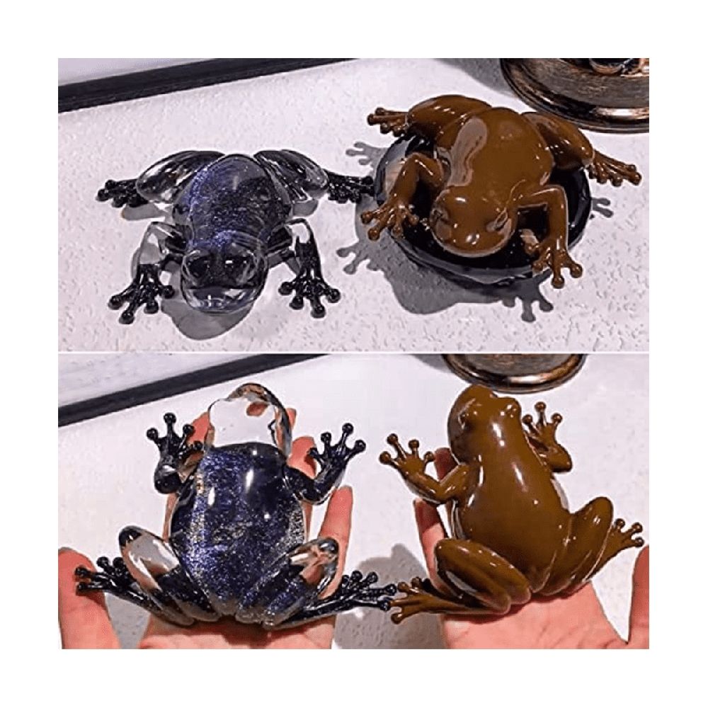 Two frog-shaped resin molds for epoxy casting, 3D cute animal silicone molds suitable for baby and kids nursing and feeding projects.