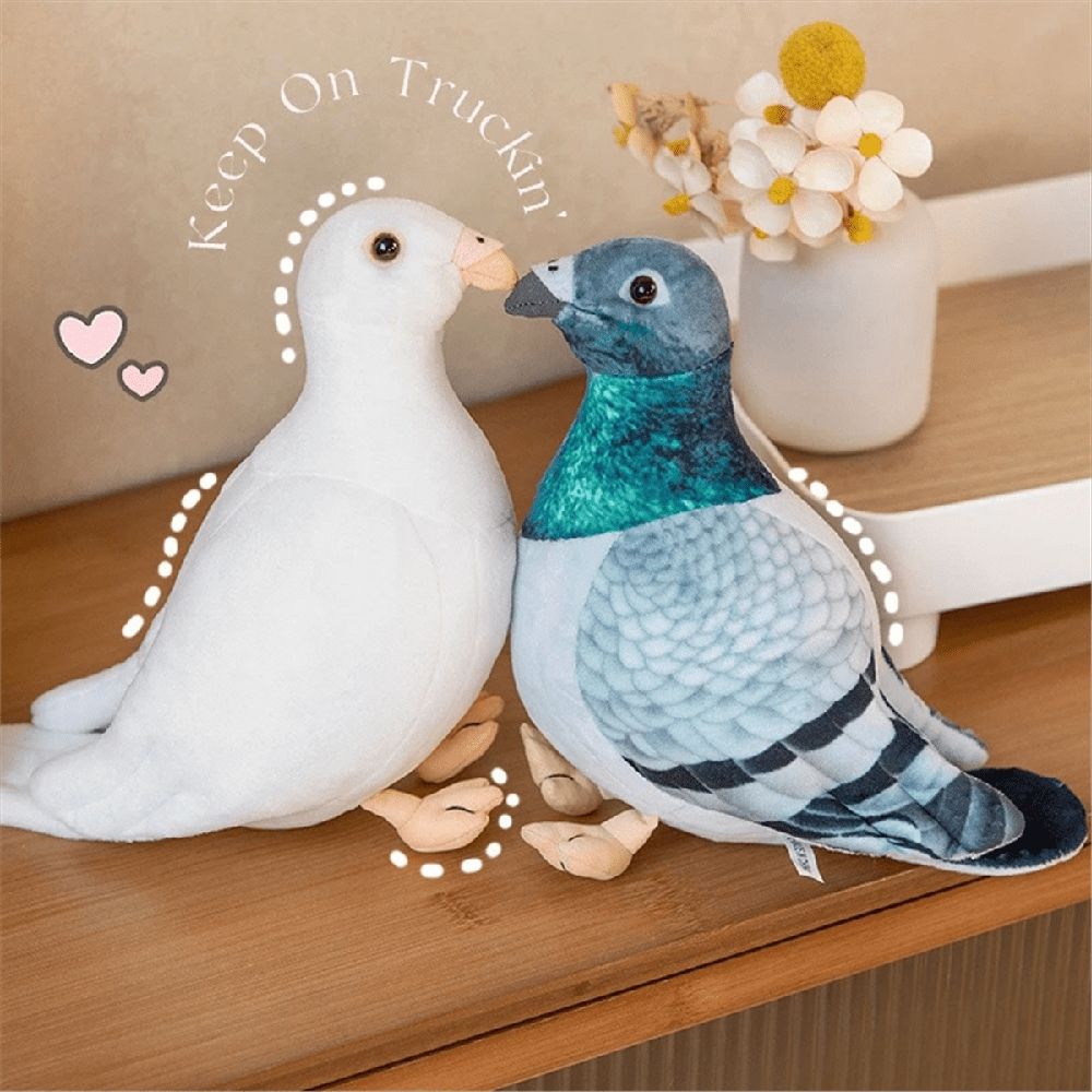Cute bird plush toy resembling a pigeon, soft animal doll for kids' pretend play and home decoration by Everything Baby.