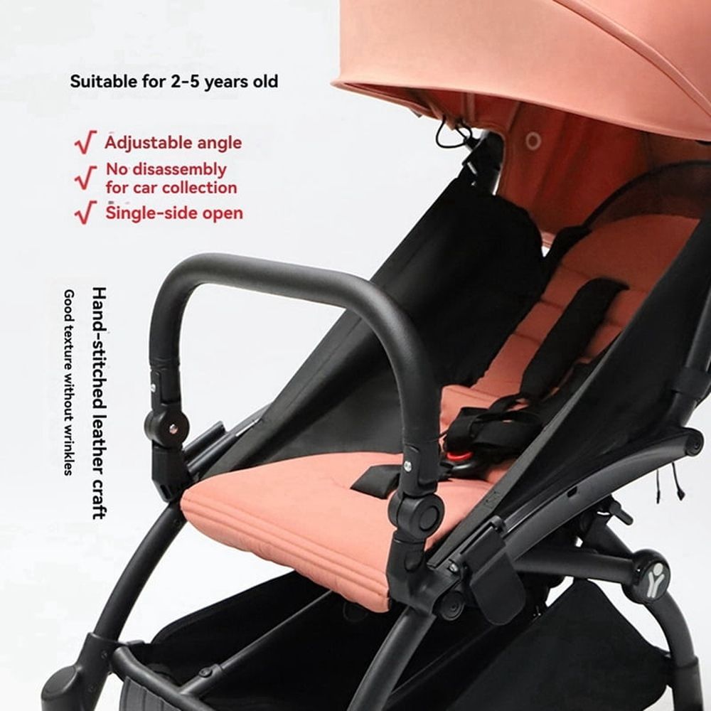 Adjustable stroller bumper bar armrest for baby pushchair by Everything Baby, featuring a comfortable handlebar and secure attachment.