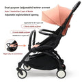 Adjustable stroller bumper bar armrest by Everything Baby attached to a baby pushchair for added comfort and safety.