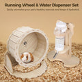 Two hamster wheels with water dispenser stand, silent exercise wheels for hamsters, hedgehogs, and guinea pigs, by Everything Baby.