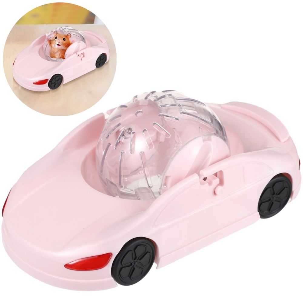 Hamster exercise wheel with transparent ball, small hamster car for adult dwarf hamsters and gerbils, fun running toy for small pets