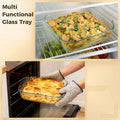 Glass baking pan by Everything Baby, 8.7-inch square oven-safe tempered glass dish for baking, casserole, broiling, and serving.