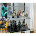 Stackable mini display box for action figures by Everything Baby, dustproof storage for toy building blocks and pretend play figures.