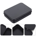 Black metal tin with lid for game card storage and accessories, compact organizer for kids' backpacks by Everything Baby
