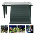 Green plastic turtle basking table enrichment toy for turtles, designed for outdoor play and enrichment.