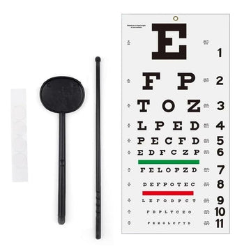 Eye chart for visual acuity testing, designed for schools and homes, from Everything Baby, suitable for kid's educational and physical exams.