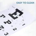 Eye chart for visual acuity measurement, suitable for school, home, or clinical use, from Everything Baby, designed for kids.