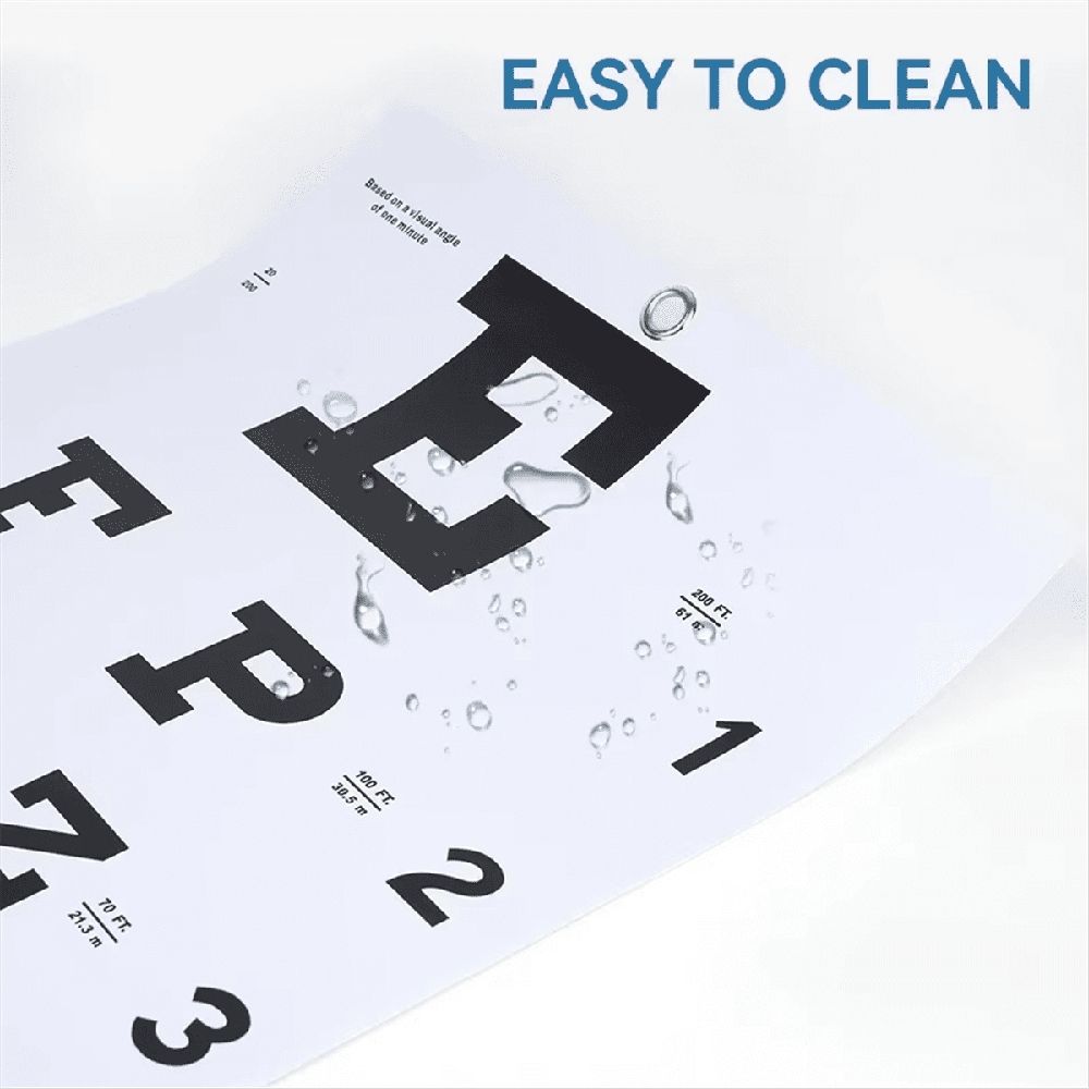 Eye chart for visual acuity measurement, suitable for school, home, or clinical use, from Everything Baby, designed for kids.