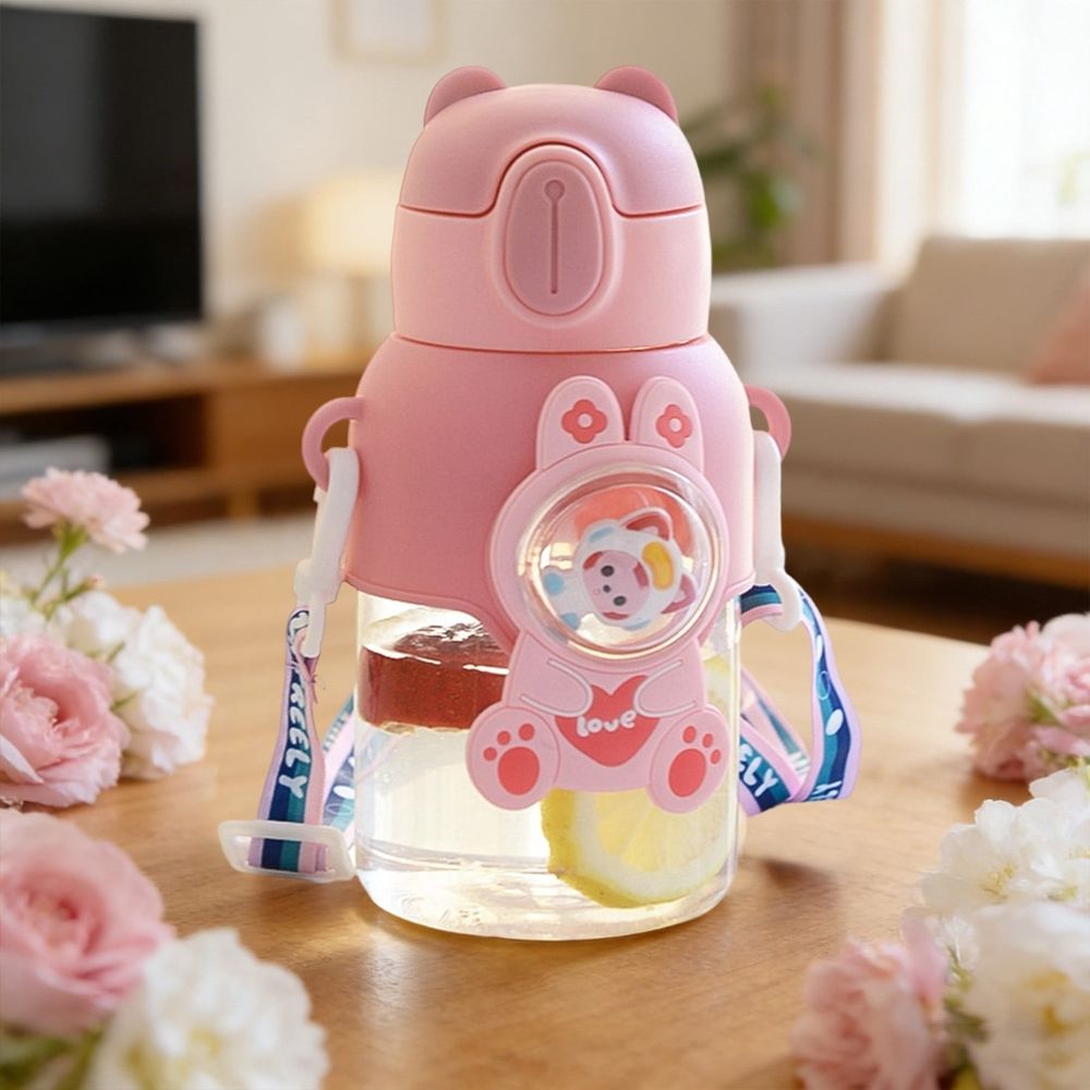 Cute Kids Water Bottle for girls by Everything Baby, leak-proof toddler cup with colorful design, ideal for school or outings.