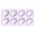 Egg-shaped silicone mold tray for baking and crafting, ideal for Easter chocolates, cakes, mousse, and handmade soaps.