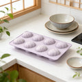 Egg-shaped silicone mold tray for baking and crafts, ideal for Easter chocolate, cake, mousse, and handmade soap.