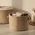Mini rope woven storage basket by Everything Baby, cute kid's toy box organizer for nursery, living room, or closet storage.