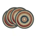 Elegant farmhouse-style round placemats from Everything Baby, decorative table mats for kitchen and dining room decor.