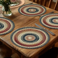Retro round placemats from Everything Baby, decorative table mats for kitchen and dining, farmhouse style household table accessories.