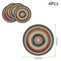 Retro round placemats by Everything Baby, decorative farmhouse style table mats for kitchen and dining room decor.