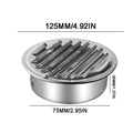 Round stainless steel vent cover with screen mesh, suitable for kitchen, bathroom, and office ventilation, by Everything Baby.