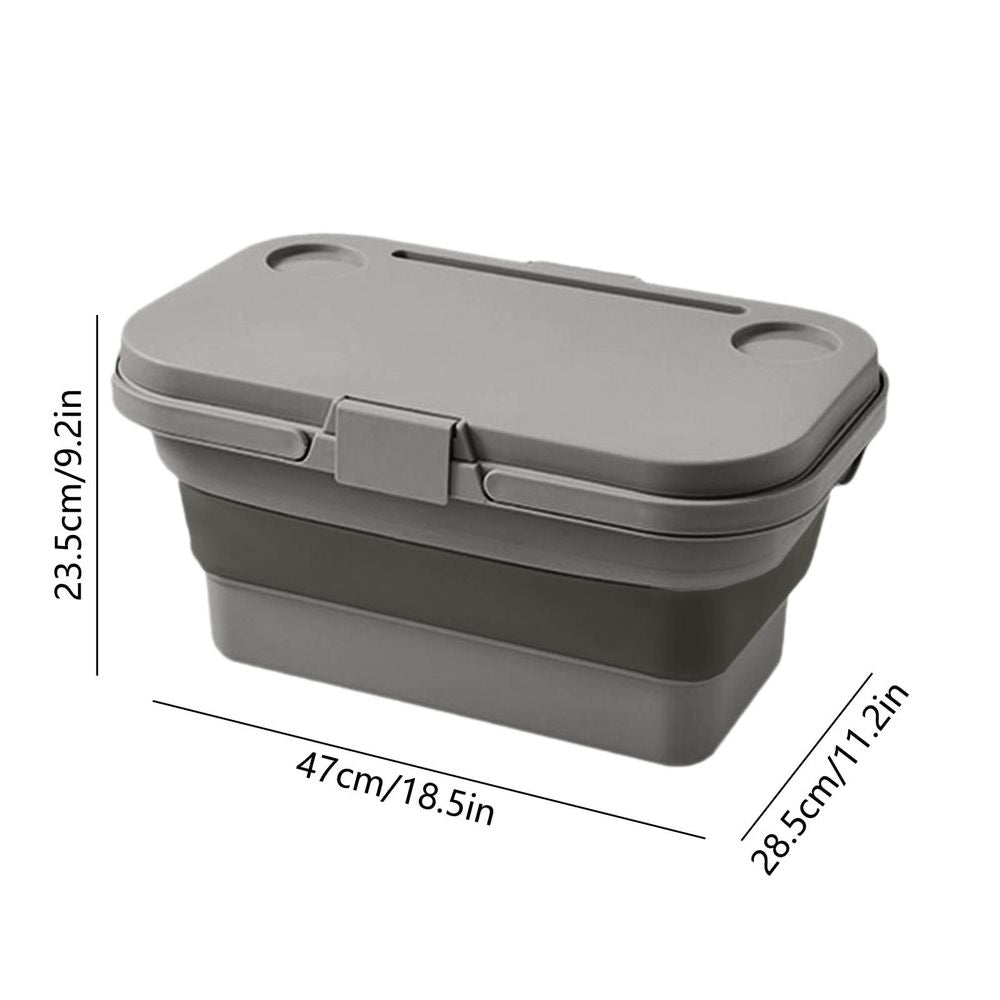 Foldable camping storage box by Everything Baby, water-repellent, large capacity, with handle, doubles as a chopping board for outdoor use.