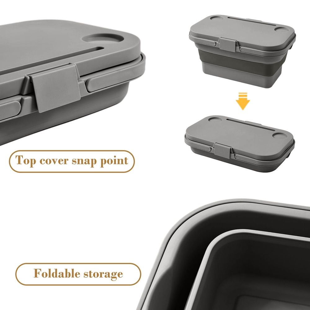 Foldable camping storage box by Everything Baby, water-repellent, large capacity, with handle and chopping board for outdoor or home use.