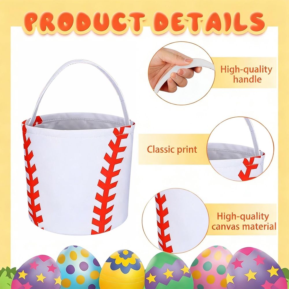 Easter kids portable storage bucket by Everything Baby, colorful multi-purpose tote for candy, snacks, and toy storage.