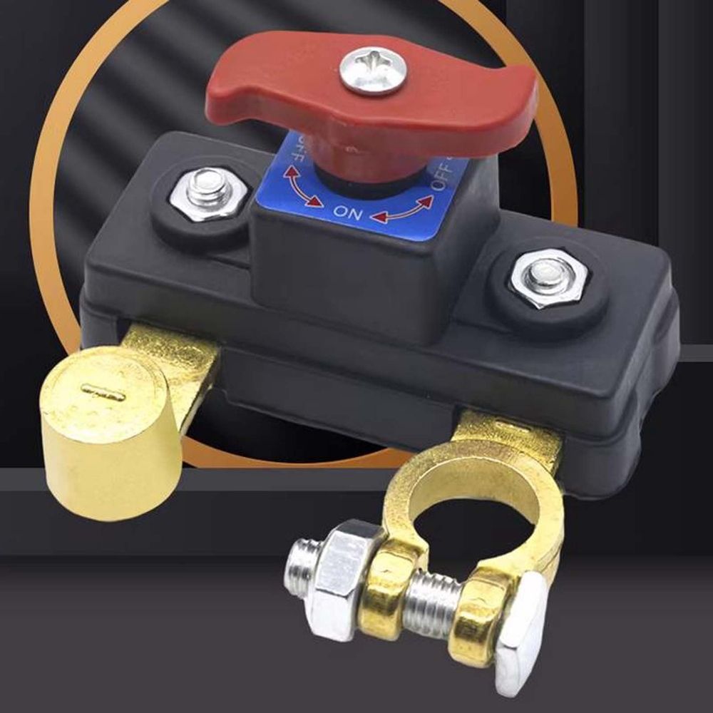 12V 24V brass car battery disconnect switch for auto power cut-off, used in ride-on cars and go-karts by Everything Baby.