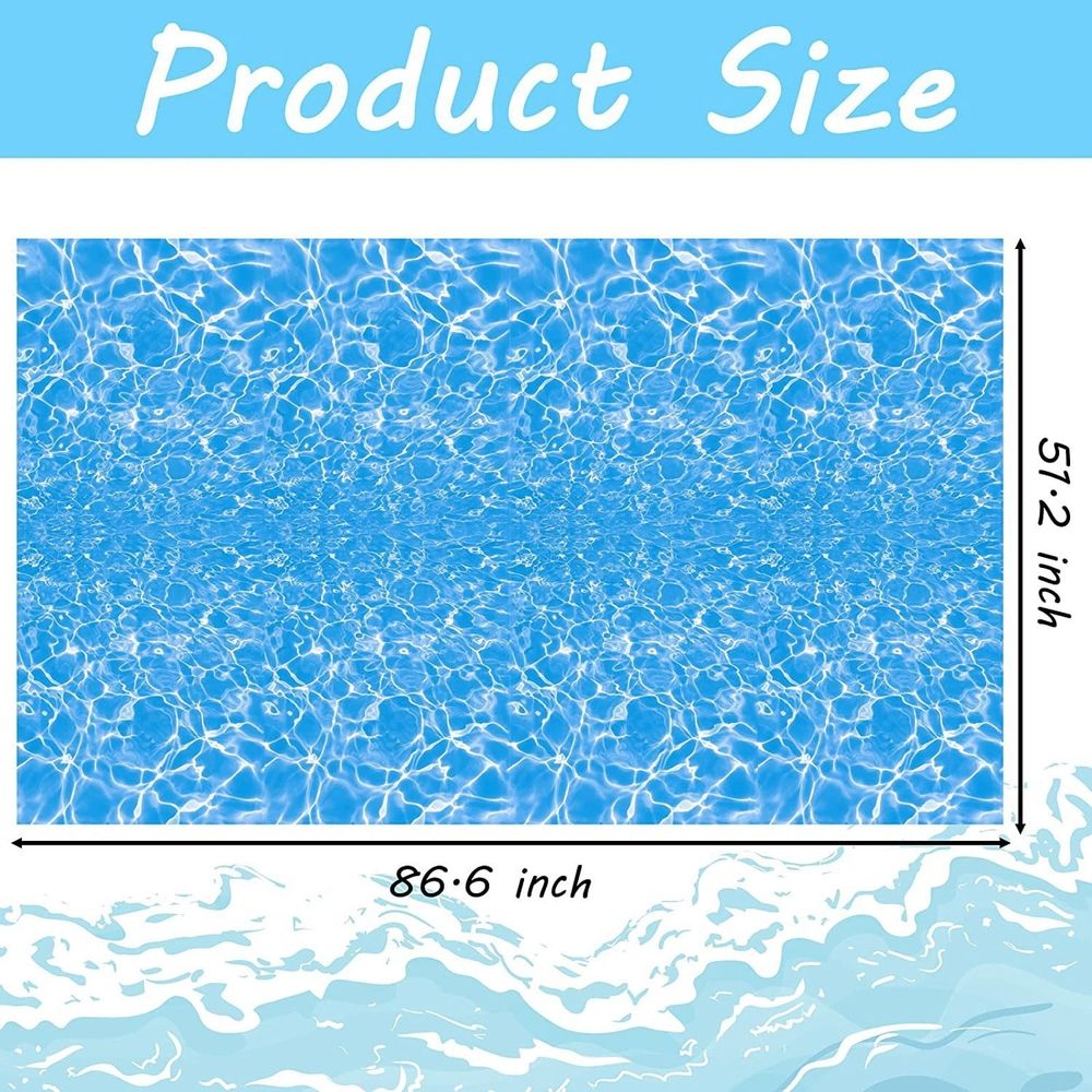Blue sea themed disposable tablecloth with stain-resistant material, ideal for birthday parties, beach events, and summer gatherings.