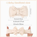 Six handmade baby headbands with double bows, nylon hair accessories for newborns, infants, toddlers, and kids.