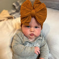 Six handmade baby headbands with double bows, nylon hair accessories for newborns, infants, toddlers, and kids.