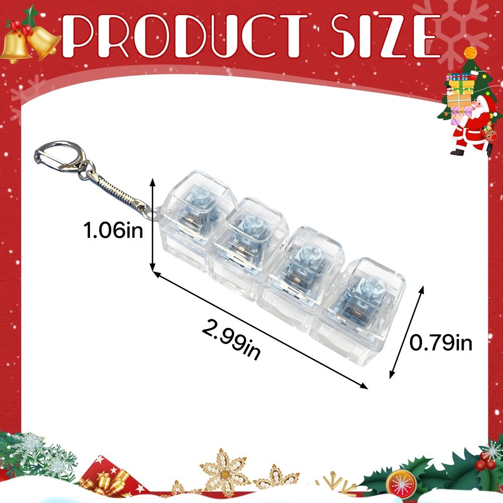 Silent keyboard clicker toy with keychain for kids, stress relief, colorful axis design, from Everything Baby musical toy collection.