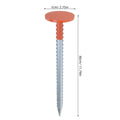 Metal property line markers and iron stakes for lawn and grass boundary marking, designed for outdoor use.