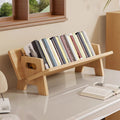 Wood bookshelf desktop storage rack by Everything Baby, tilted book holder for magazines, novels, and textbooks on a small desk or shelf.