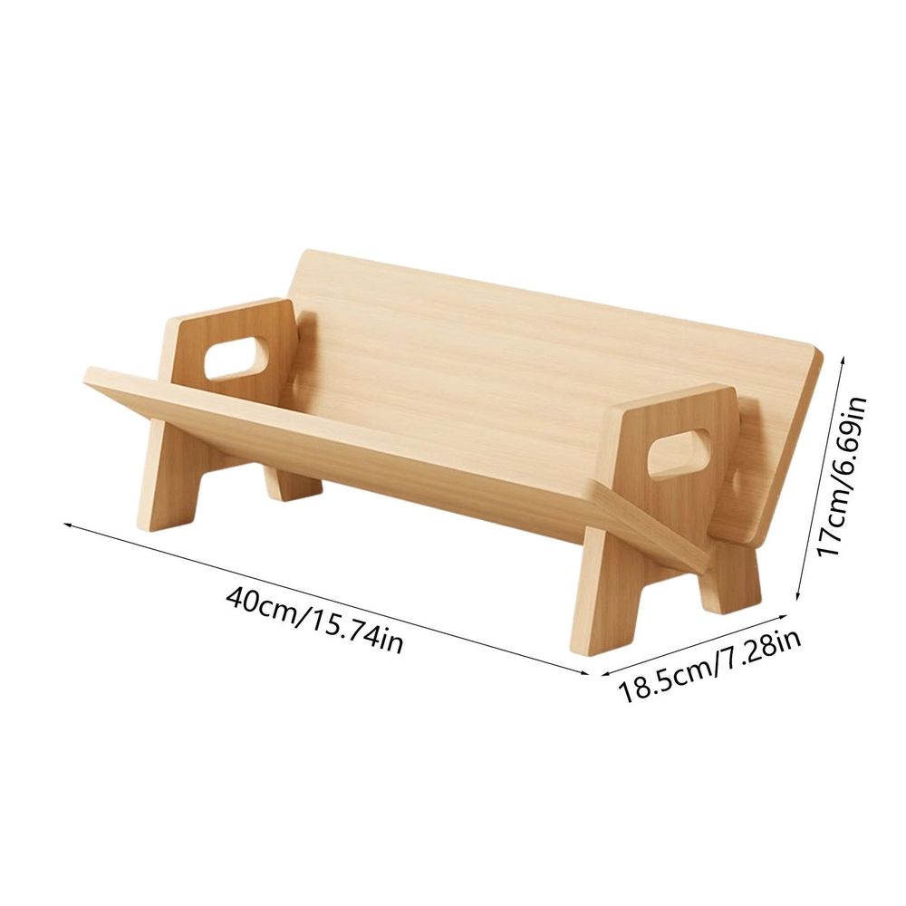 Wood Bookshelf Desktop Storage Rack by Everything Baby, tilted solid wood book stand for magazines, novels, and textbooks on desk or shelf.