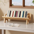 Wood bookshelf desktop storage rack by Everything Baby, tilted kid's book stand for magazines, novels, and textbooks on a desk.