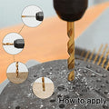 Titanium hex drill bit set with 135-degree tip for metal and wood, featuring quick change design.
