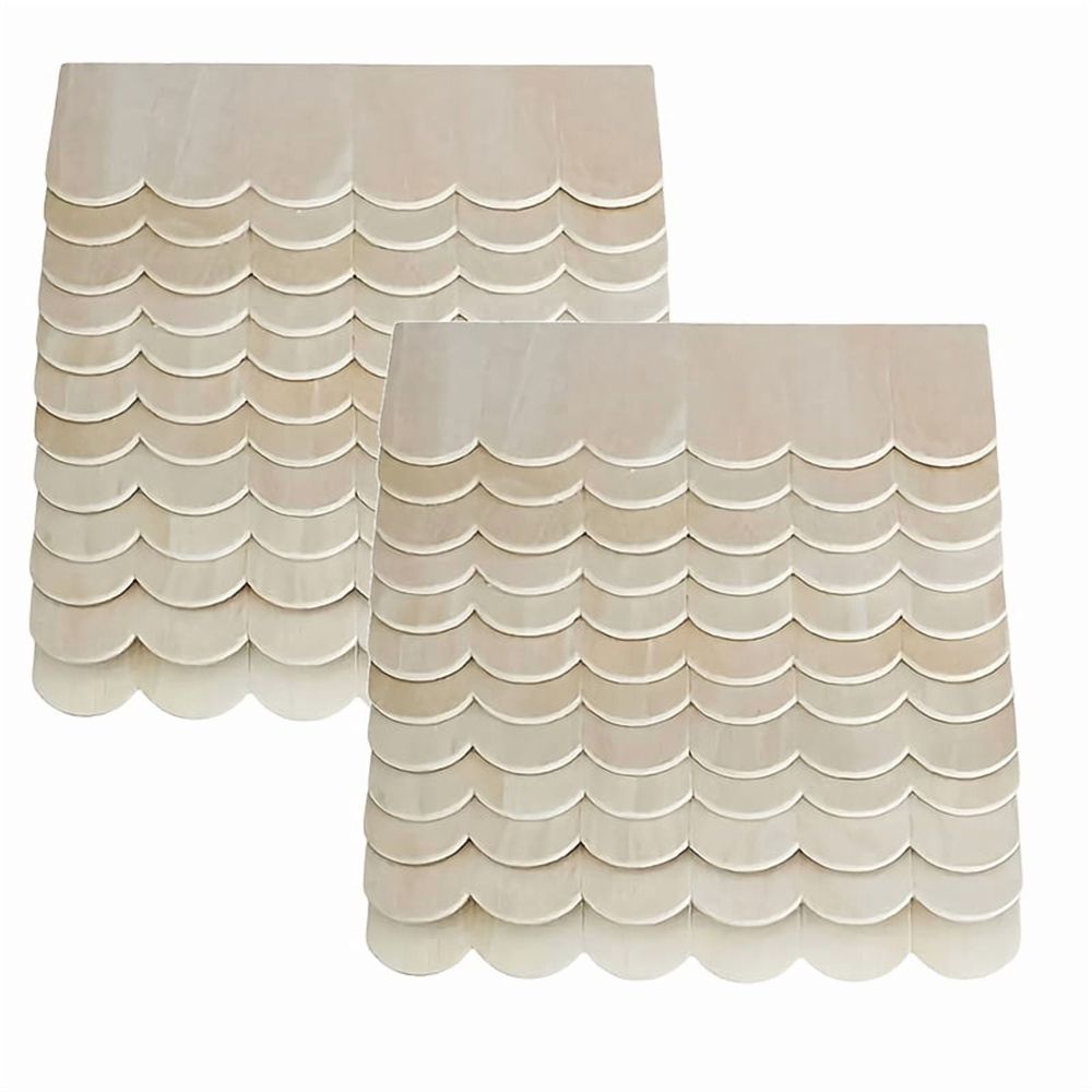 Miniature wooden roof tiles for dollhouse DIY projects, perfect as accessories for kids' building toys and craft gifts.