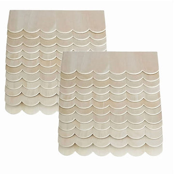 Miniature wooden roof tiles for dollhouse DIY projects, perfect as accessories for kids' building toys and craft gifts.