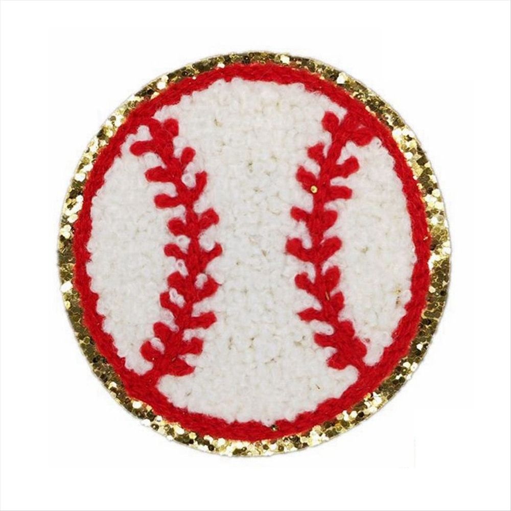 16-piece sports-themed iron-on patches featuring basketball, soccer, baseball, football, and volleyball designs for kids' shirts.