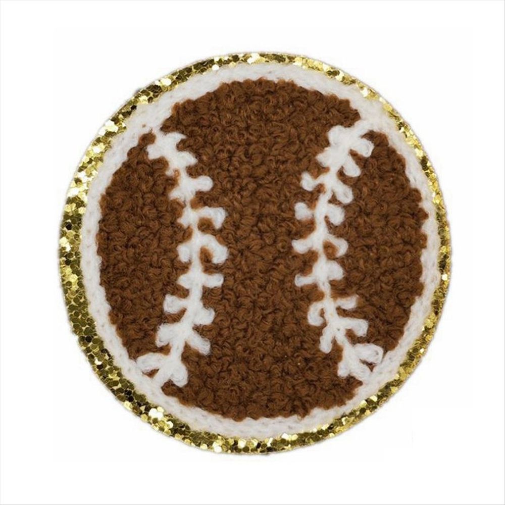Set of 16 sports-themed iron-on patches featuring basketball, soccer, baseball, football, and volleyball designs for kids' clothing repair