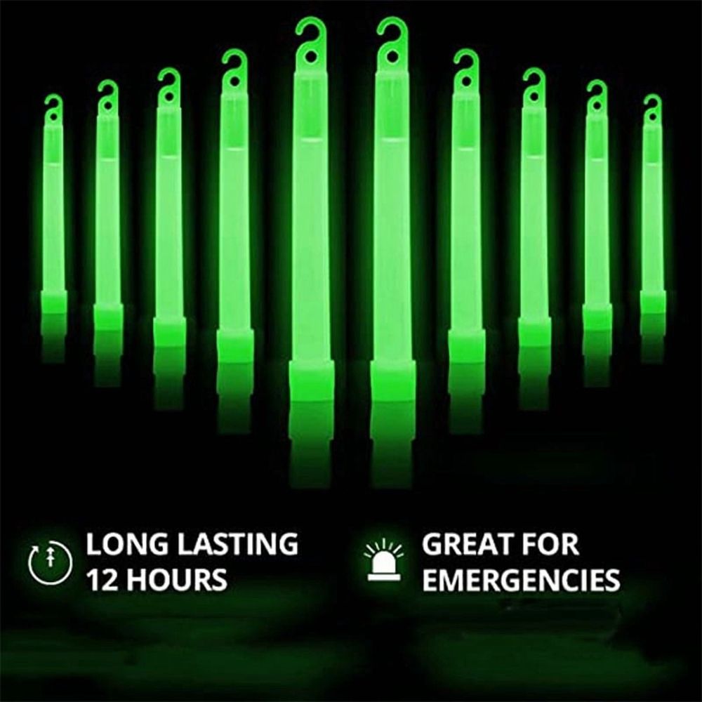 40-piece survival kit with glowing emergency light sticks for camping and survival, featuring kid-friendly outdoor play equipment.