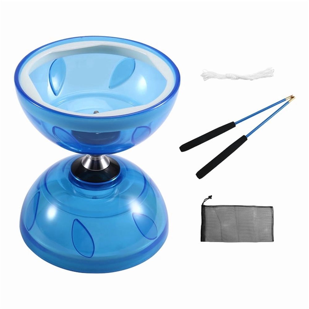 Double-head diabolo toy for kids and elderly, outdoor fitness toy with fiver-bearing design, ideal for outdoor play and skill development.