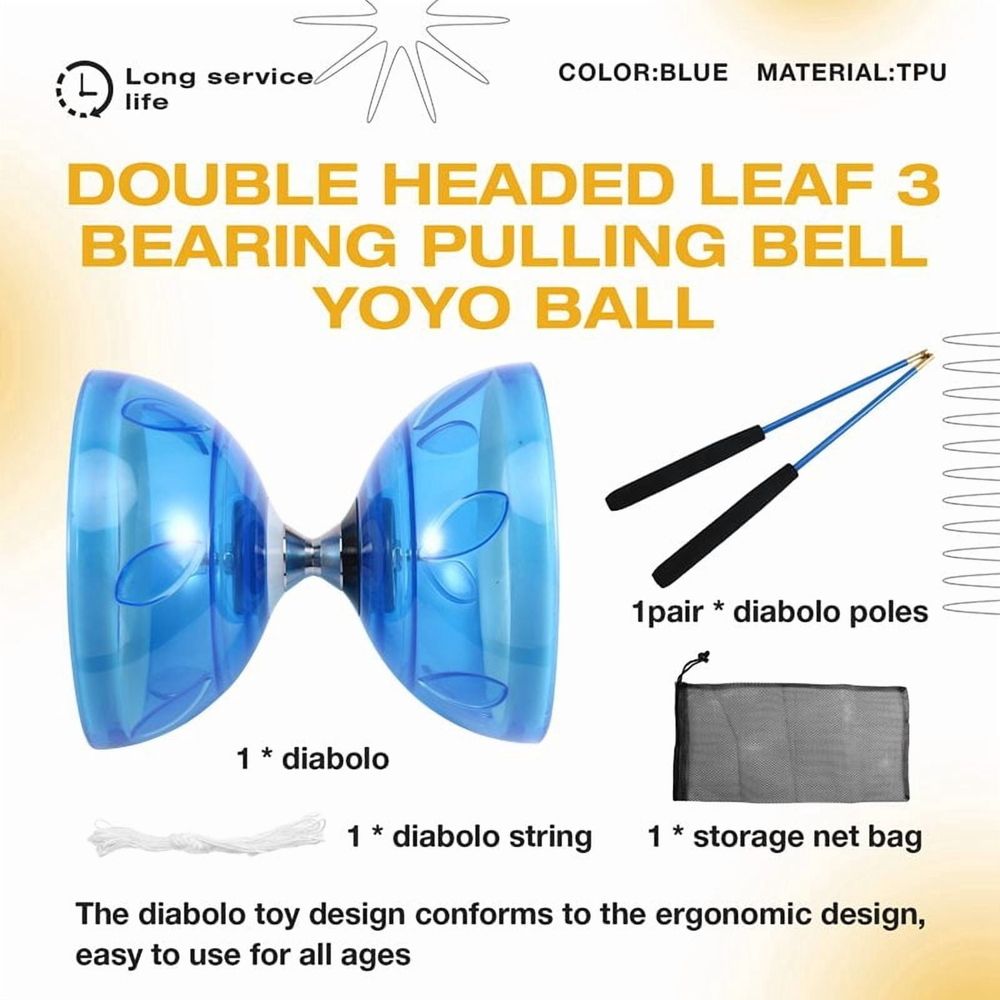 Double-head diabolo toy by Everything Baby, outdoor fitness toy for kids and elderly, featuring colorful spinning diabolo for play
